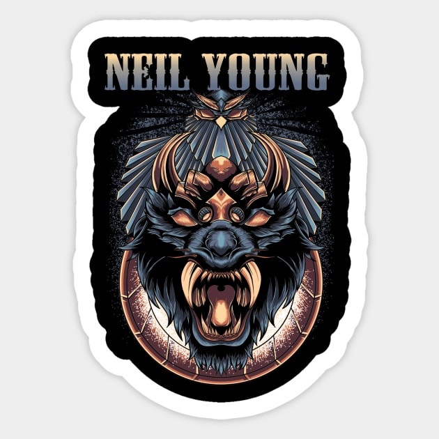 NEIL YOUNG. BAND Sticker by Bronze Archer